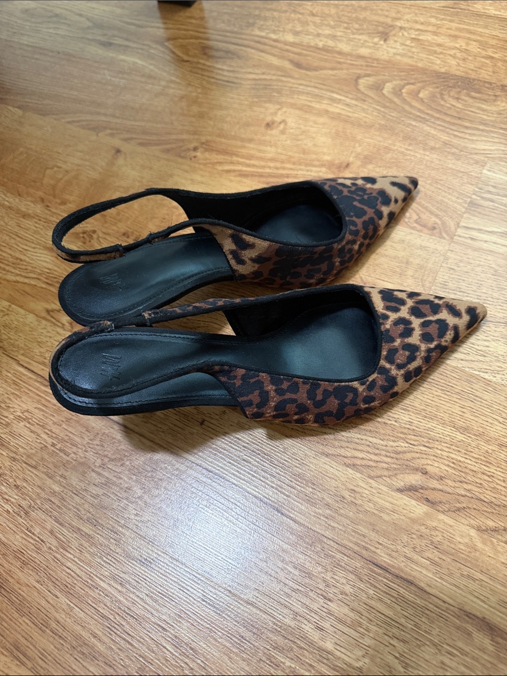 H&M Leopard Print Slingback Pointed Heels- Brown/Black
